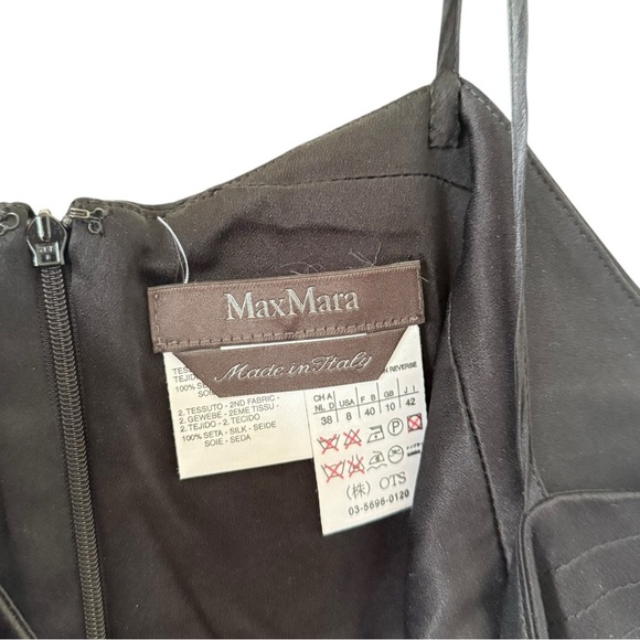 Max Mara Black 100% Silk Slip Dress - Picture 4 of 5